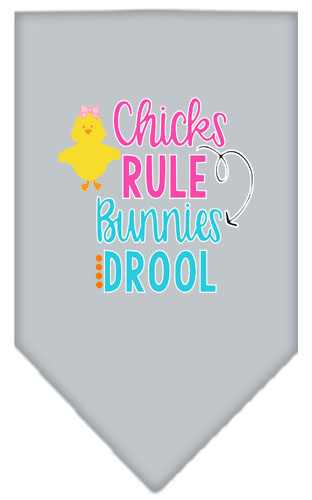 Chicks Rule Screen Print Bandana Grey Large